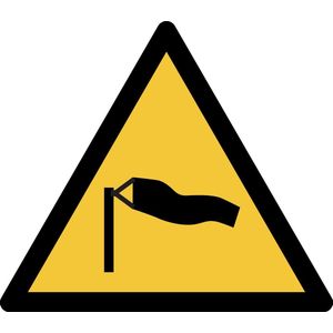 Pictogram bordje Waarschuwing: stevige wind | 200 * 176 mm - verpakt per 2 stuks