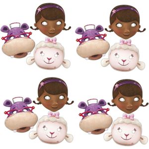 Doc McStuffins - Speelgoed dokter - Masker - Gezicht masker - Verkleed masker - Kinderfeest - Verjaardag - Karton - 12 Stuks.