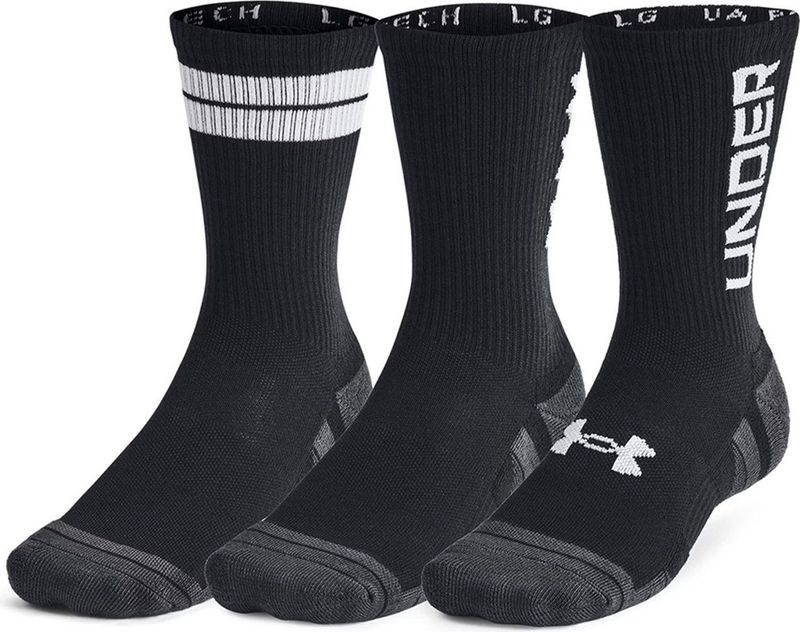 Under Armour UA Perf Tech Nov 3pk Crew, zwart/wit, Medium