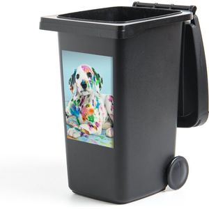 Container sticker Hond - Verf - Blauw - 40x60 cm - Kliko sticker