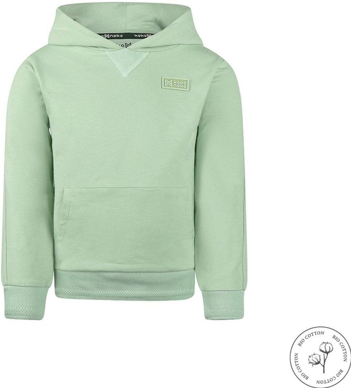 Koko Noko - Bio Cotton - Sweater met capuchon - Jongens - Faded green - Maat 92