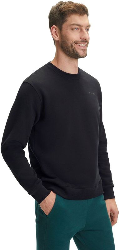 FALKE Basic Sweatshirt zacht comfortabel katoen sweater heren zwart - maat S