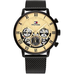 Tommy Hilfiger TH1710568 Legend Heren Horloge - Mineraalglas - Staal - Zwart - 44 mm breed - Quartz - Druksluiting - 5 ATM (douchen)