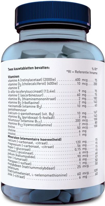 Orthica - Dino Multi - Kauwtabletten - Frambozensmaak - 120 Stuks