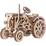 Wooden City Modelbouwpakket Tractor Hout - 119mm Hoog X 158mm Breed X 72mm Diep - Naturel Kleur