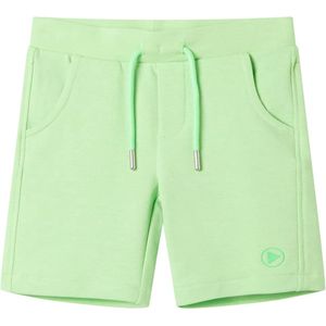 Kindershort fluorescerend groen - Maat 140