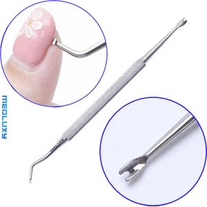 MEDLUXY® Pro - Excavator & Nagelriemmesje - RVS - totale lengte 16 cm - Pedicure combinatie instrument ingegroeide nagels [hoekheffer, naillifter, nagellifter, cuticle cleaner]