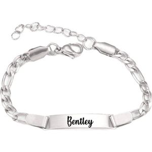 Baby/Kinder Armbandje Met Naam | Zilver | RVS | Bentley