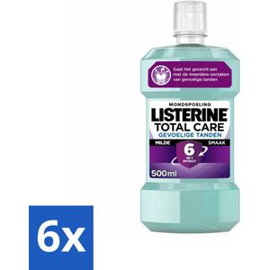 6 x Listerine - Mondwater - Total Care - Gevoelige Tanden - 500 ml - Mondwater - Gevoelige Tanden - Tandplak - Tandbederf - Fluoride