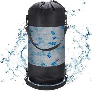 Inzamelcontainers voor statiegeldflessen, waterdichte statiegeldcontainers met ophangriemen, inzamelcontainers voor glasafval, opvouwbare wasmanden, statiegeldflessencontainers, inzamelcontainer voor leeggoed met trekkoord flessenverzamelaar