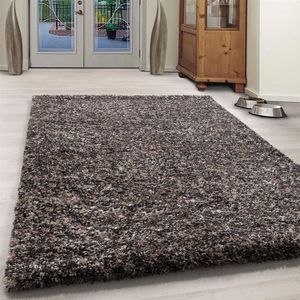 Flycarpets Lorium Vloerkleed - 140x200 cm - Taupe/Grijs/Beige - Hoogpolig