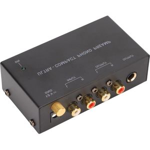 Phono-draaitafelvoorversterker met DC 12V voedingsadapter - Dubbele Versterking Geluidsarme Werking - Hoge Gevoeligheid - Platenspeler Plug-and-play - EU-stekker .