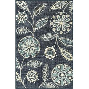 Bloemen Keuken tapijten Non Skid Accent Area Tapijt - Perzisch Blauw 2'6 x 3'10 - Made in USA