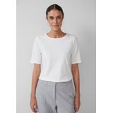 T-shirt - Katoenmix - Normale Pasvorm - Korte Mouwen - Satijnen Detail bij de Halslijn