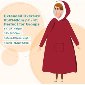 Oversized hoodie - Plaid - Hoodie Deken - Met lange mouwen – Unisex - Eén maat