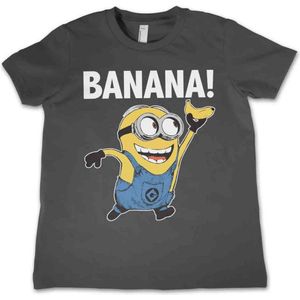 Minions Kinder Tshirt -Kids tm 6 jaar- Banana! Grijs