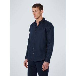 No Excess Mannen Linnen Overhemd Nacht Blauw XXL