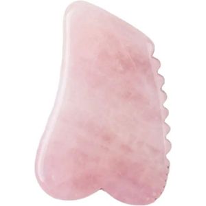 Gua Sha - Gua Sha steen - massage - rozenkwarts - gua sha schrapers met geribbelde zijkant - 100% natuurlijke rozenkwarts steen