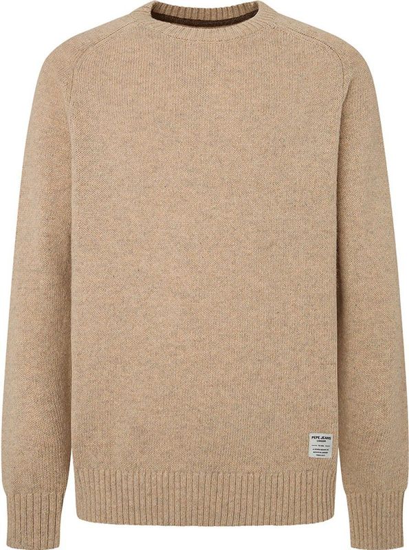 Pepe Jeans - Gebreide Trui - Beige - Katoen/Wol/Alpaca - Normale Pasvorm