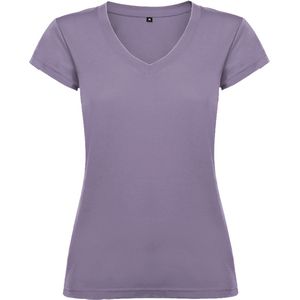 Dames V-hals getailleerd t-shirt model Victoria Lavendel maat L