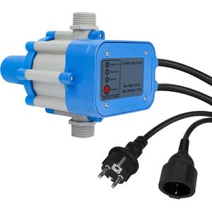 Elektronische drukschakelaar Voor pomp controle Waterpomp Blauw 1.5bar-6bar Inclusief Kabels