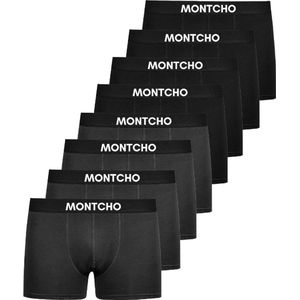 Montcho - Essence Series - Boxershort - 8 Pack - 4 Zwart - 4 Antraciet