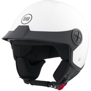BHR 833 - Peak Jethelm - ECE goedgekeurd 22.06 - Geschikt als Scooter Brommer Motor Snorfiets Helm - 53/54 cm - XS - Glans Wit