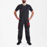 Engel - Galaxy - Amerikaanse Overall - Anthraciet Grijs - Tomato Rood