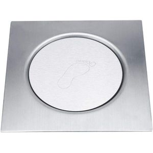 Allecto Plus - Roestvrij stalen pedaal-slag-art vloerafvoer met anti-geur drainage voor badkamer en wasruimte