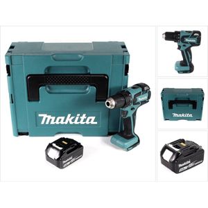 Makita DDF 459 T1J accuboormachine 18V 45Nm in Makpac + 1x 5.0 Ah accu - zonder lader