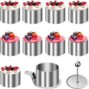 Roundsky 10 stuks ronde taartringen met gaten roestvrij staal cake quiches cake mousse vorm keuken bakvorm 10 cm