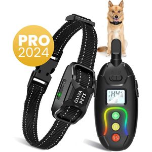 Oliva Pets® - Anti Blafband Pro met Afstandsbediening – Opvoedingshalsband - Geschikt voor Grote en Kleine Honden – Anti Blaf Apparaat - Zonder Schok – Audio en Vibratie – Oplaadbaar - Waterdicht - Incl. E-book