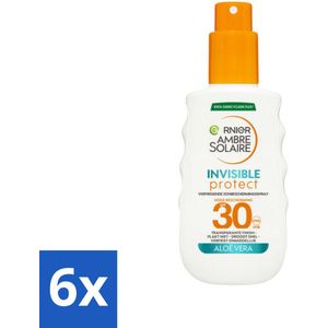 Garnier - Ambre Solaire - Zonnebrandspray - Invisible Protect - Aloë Vera - SPF 30 - 150 ml - Voordeelverpakking - 6 stuks