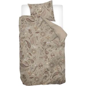 Snoozing Oriental - Flanel - Dekbedovertrek - Eenpersoons - 140x200/220 cm - Zacht Taupe