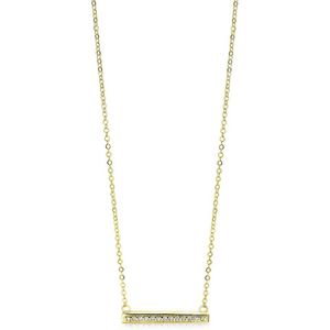 ZINZI Gold 14 karaat gouden collier staafje wit 45cm ZGC182