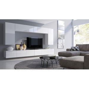 TV meubel - CALABRINI 13 - Hangmeubel - Wit glans - 300 cm