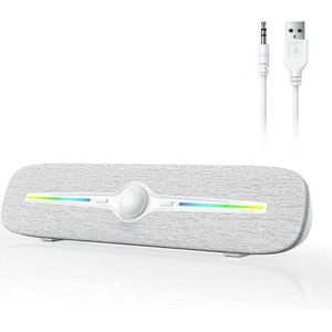 Soundbar Pc - Bekabelde en Draadloze Pc -Luidspreker - USB Mini Soundbar - Wit