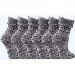 Wollen sokken | Thermo sokken | Kleur: Grijs | Diverse maten | 6 paar