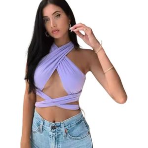 ASTRADAVI Damesmode - Top - Bandeau Crop Top - Extra Lang Extra lang en op Meerdere Manieren te Dragen - One Size / Lichtpaars