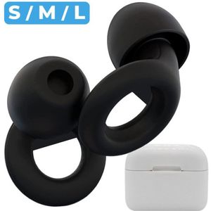 Oordopjes met ruisonderdrukking - oordopjes - oordopjes slapen- 30dB siliconen oordopjes - voor slaap/concerten/motorrijden/schieten - herbruikbare gehoorbeschermende oordopjes - zwart