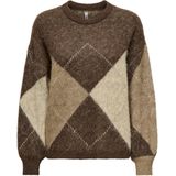 Only - ONLNOEME LIFE LS JQ O-NECK KNT - Gebreide Trui - Chestnut