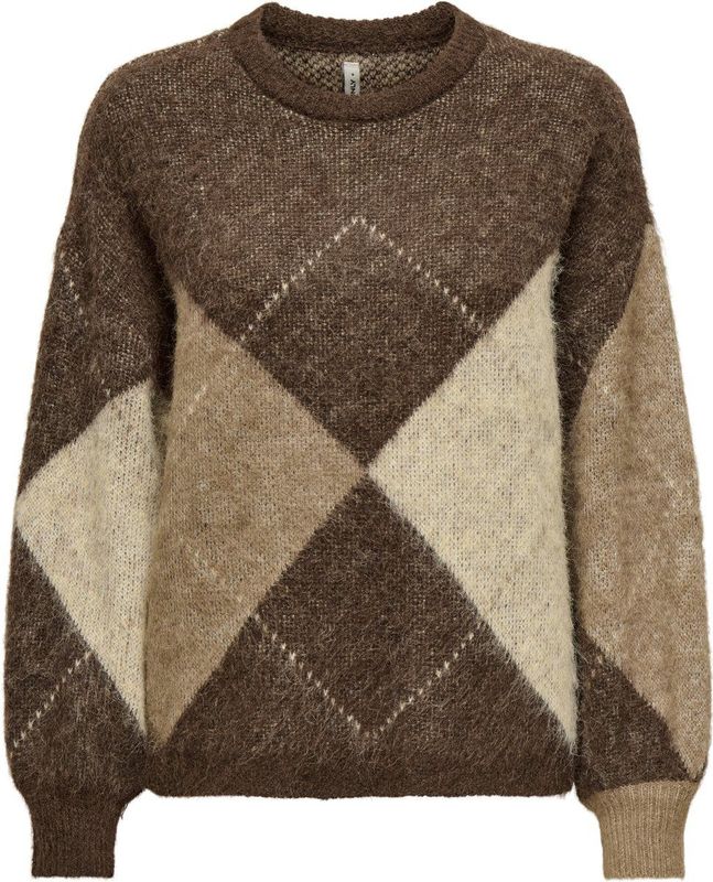 Only - ONLNOEME LIFE LS JQ O-NECK KNT - Gebreide Trui - Chestnut