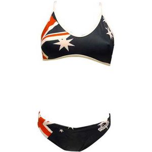 Turbo Australia Flag Bikini Zwart 7-8 Years Meisjes