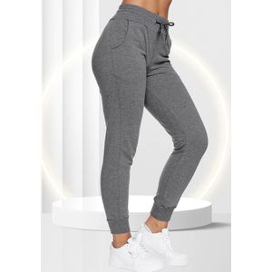 Smith & Solo Joggingbroek Dames - Trainingsbroek Vrouwen - Sportbroek Volwassenen - Katoen - Antraciet M