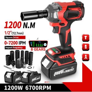 Slagmoersleutel - met Accu - Draadloze - Elektrische -Torque - 2800W - Slagschroevendraaier - 6800RPM - Borstelloze - 1/2 Inch - 18V - 2800Nm - Incl. LED-licht - Zonder Batterij