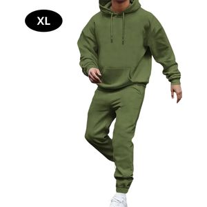 Nivard Joggingpak Heren - Huispak - Volwassenen - Trainingspak - Comfortabel - Jogging Pak - Joggingsbroek - Legergroen - S