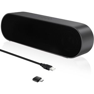 Soundbar pc - Mini soundbar - Pc soundbar - Computer soundbar - Soundbar computer - 20 x 7 x 7 cm - Zwart