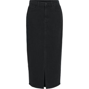 Vila Rok Vijaf Hw Midi Denim Skirt-noos 14099736 Black Dames Maat - W36