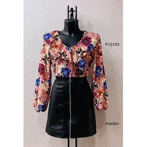 Roze blouse met bloemen - one size