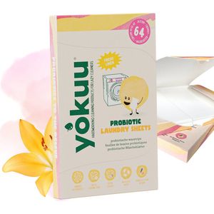 YOKUU Probiotische Wasstrips - 128 Wasbeurten - Wasdraadfrsse Geur - Reis Wasmiddel - Ultra Geconcentreerd en Voorgedoseerd - Ecologisch Wasproduct